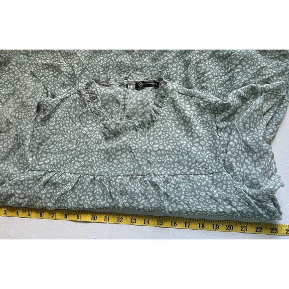 PrettyGarden XL Floral Pastel Tiered Ruffle Sleeve Feminine Romantic Soft Girl - Picture 10 of 12